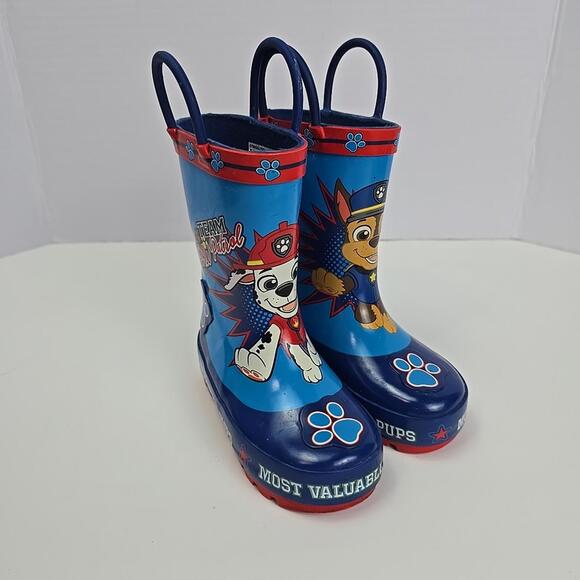 Paw Patrol Other - Paw Patrol Toddler Boys Rain Boots,blue,red,size 5-6, Good Used condition